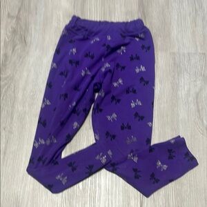 Purple Kids Leggings with Bow Print